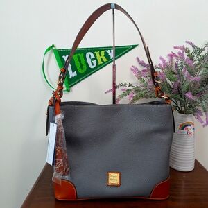 NWT Dooney and Bourke slate pebble large sac